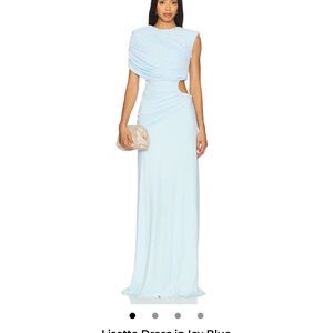 Chic One-Shoulder Light Blue Dress
